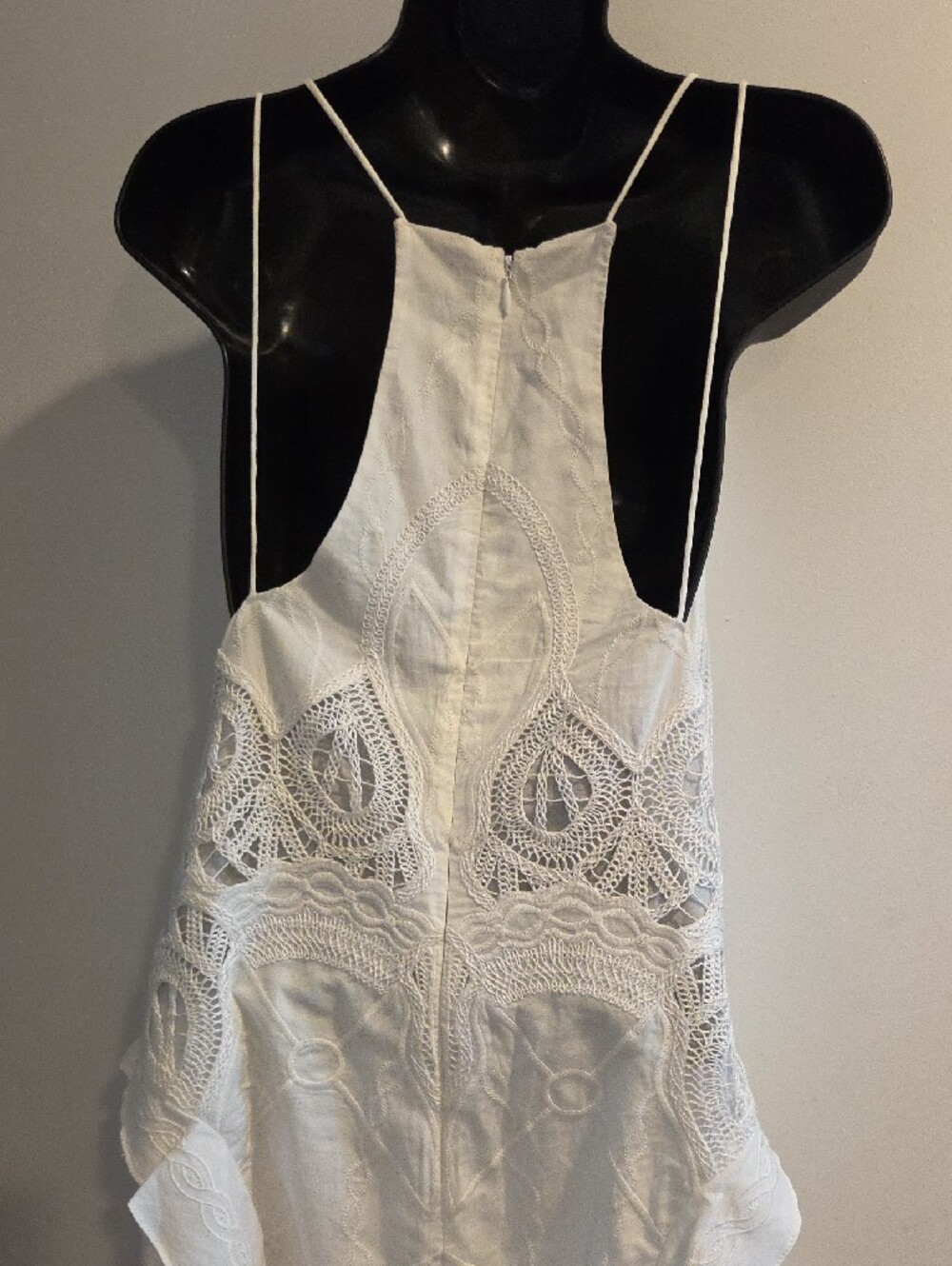 Jonathan Simkhai White Lace Maxi Dress with Spaghetti Straps - Picture 10 of 13